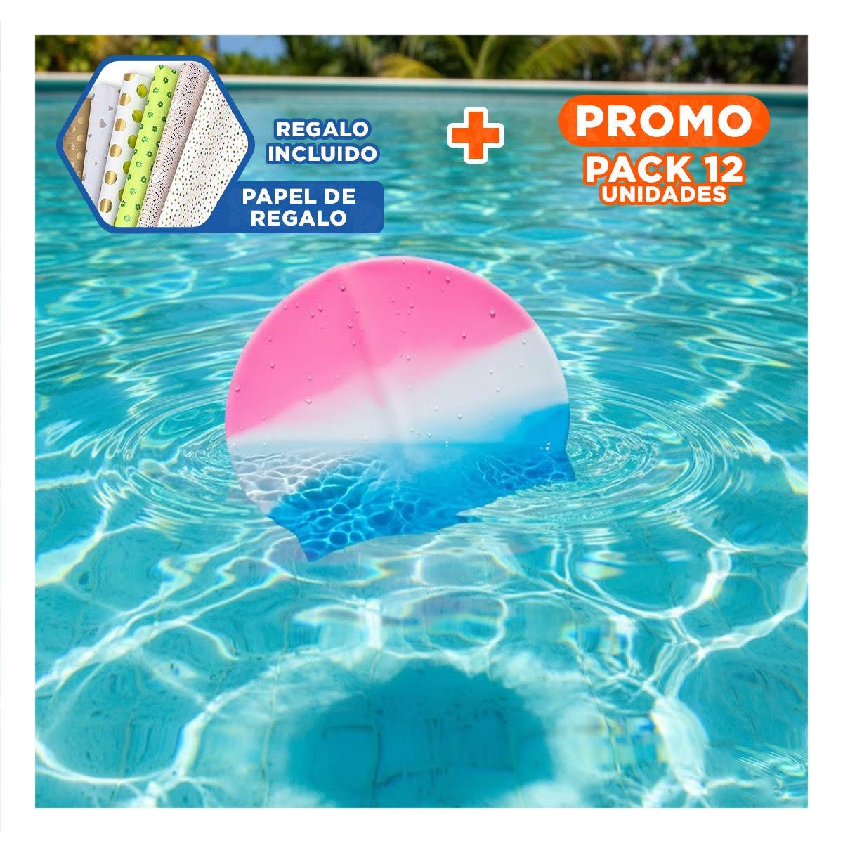PACK12 BALONES DE AGUA MULTICOLOR CON LLENADO RAPIDO PARA ENCUENTROS FAMILIARES Y+PAPEL REGALO - 1