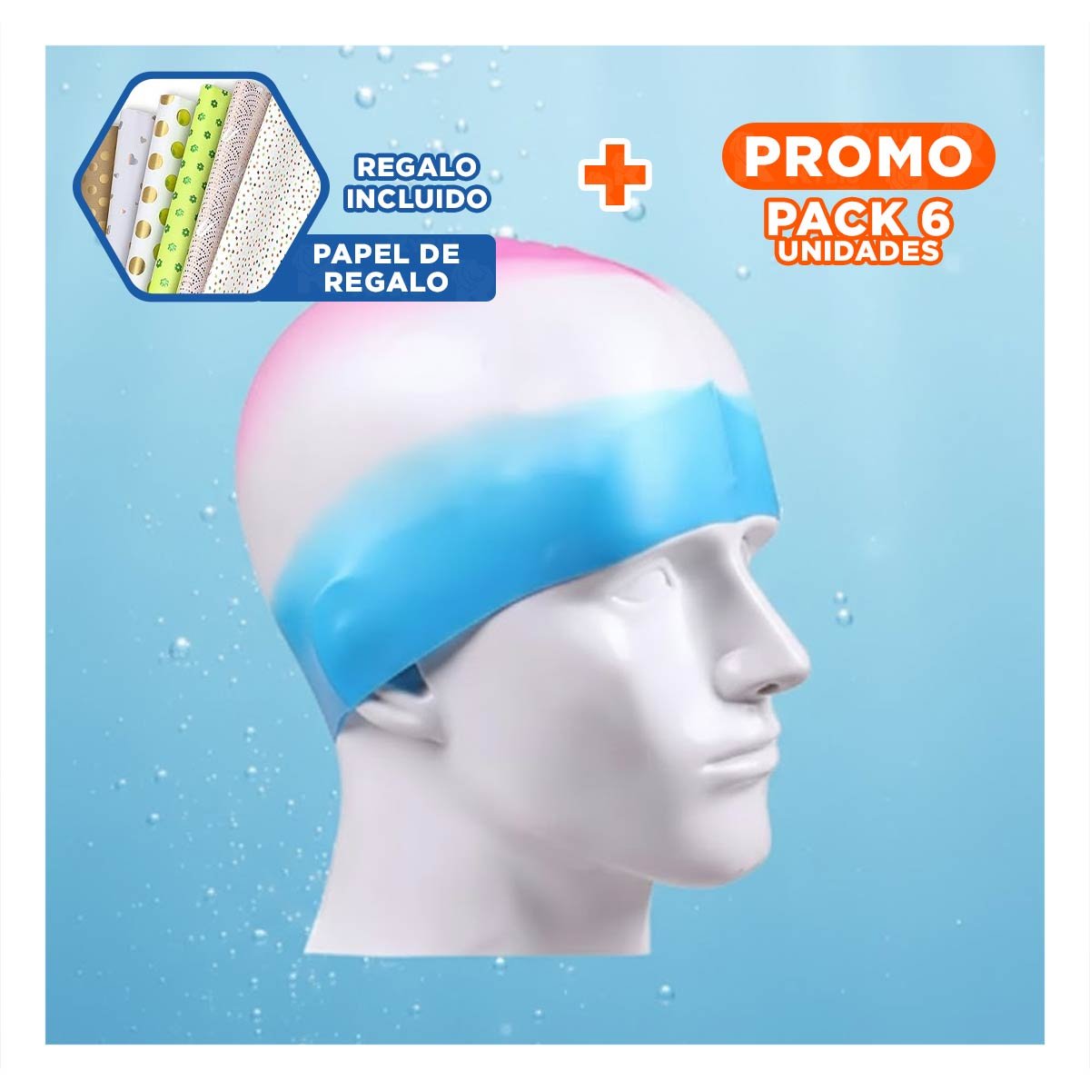 PACK6 ESFERAS DE AGUA MULTICOLOR CON LLENADO RAPIDO PARA ENCUENTROS FAMILIARES Y+PAPEL REGALO - 1
