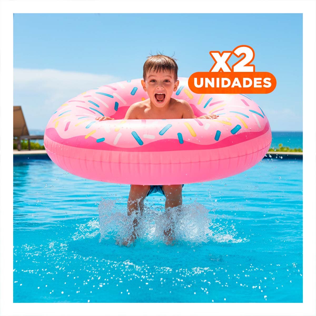 PACK2 SALVAVIDAS PARA PISCINA DONAL PINK 107 CM COMODO Y LIGERO Y+REGALO STICKER - 1