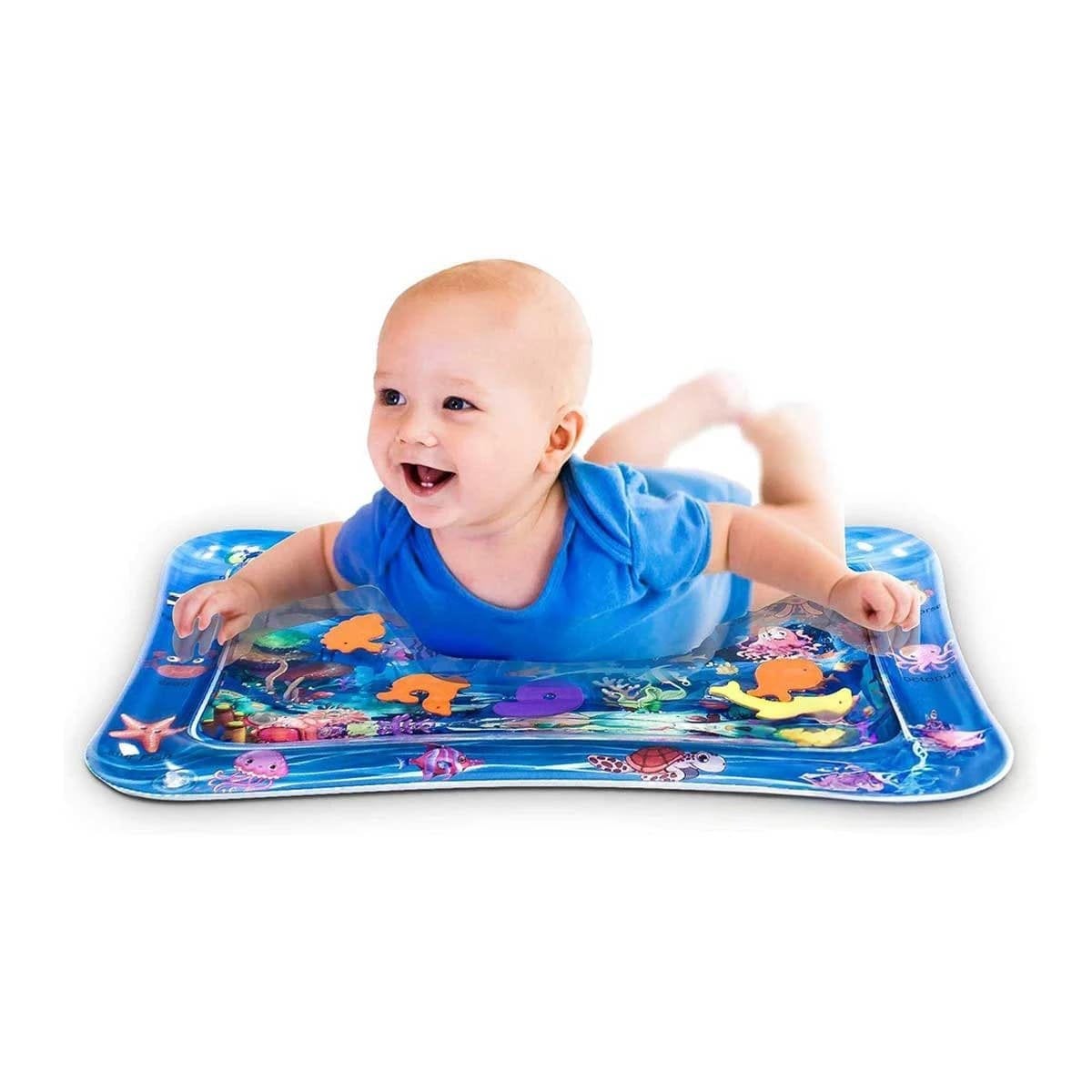PACK6 CAMA INFLABLE AZUL PARA BEBES Y SEGURIDAD EN AGUA CON DIVERSION Y+REGALO STICKER - 2