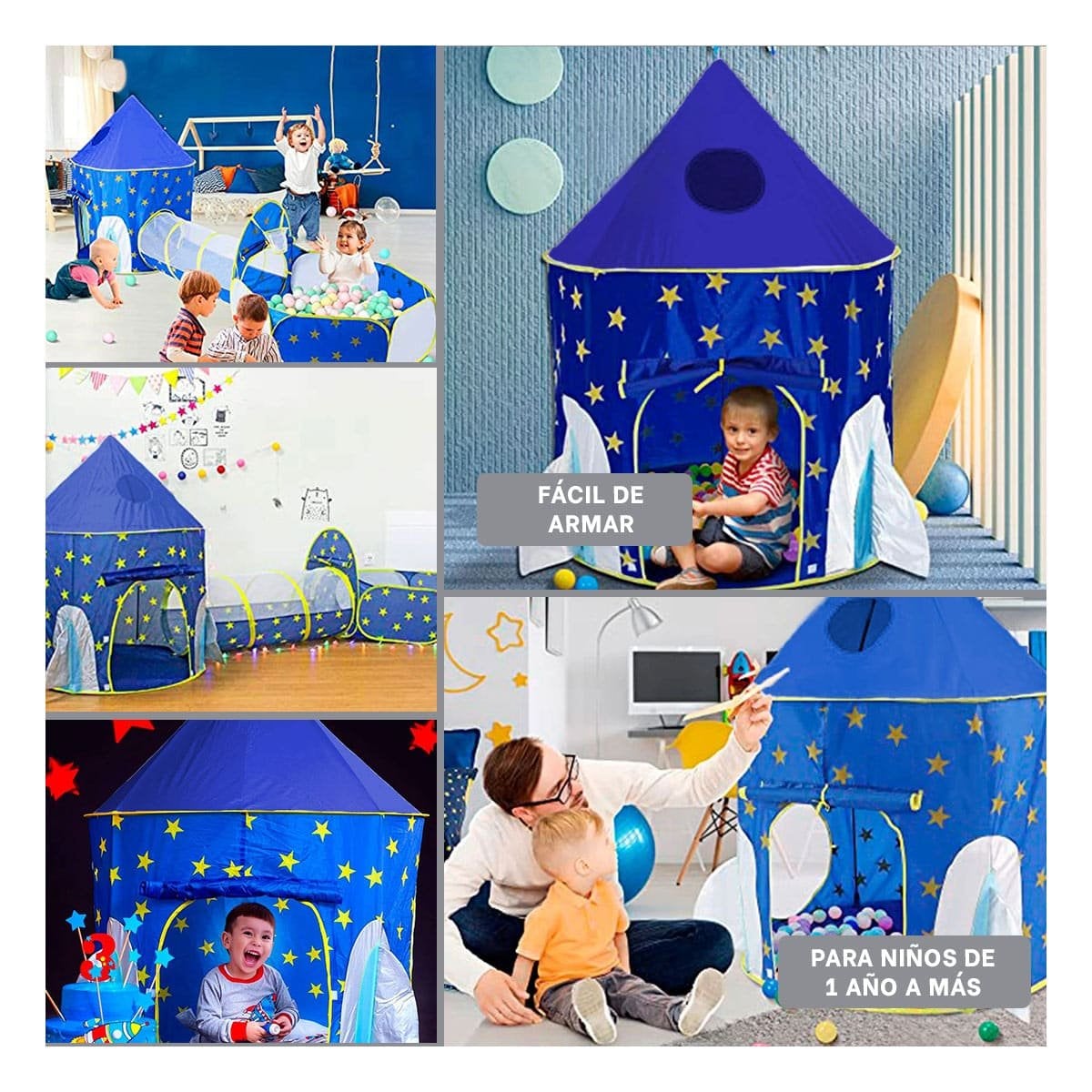 PACK2 CARPA INFANTIL DIVERSION 3 PIEZAS CON ACCESORIOS Y BASE AZUL PARA NIÑOS Y+PAPEL REGALO - 3
