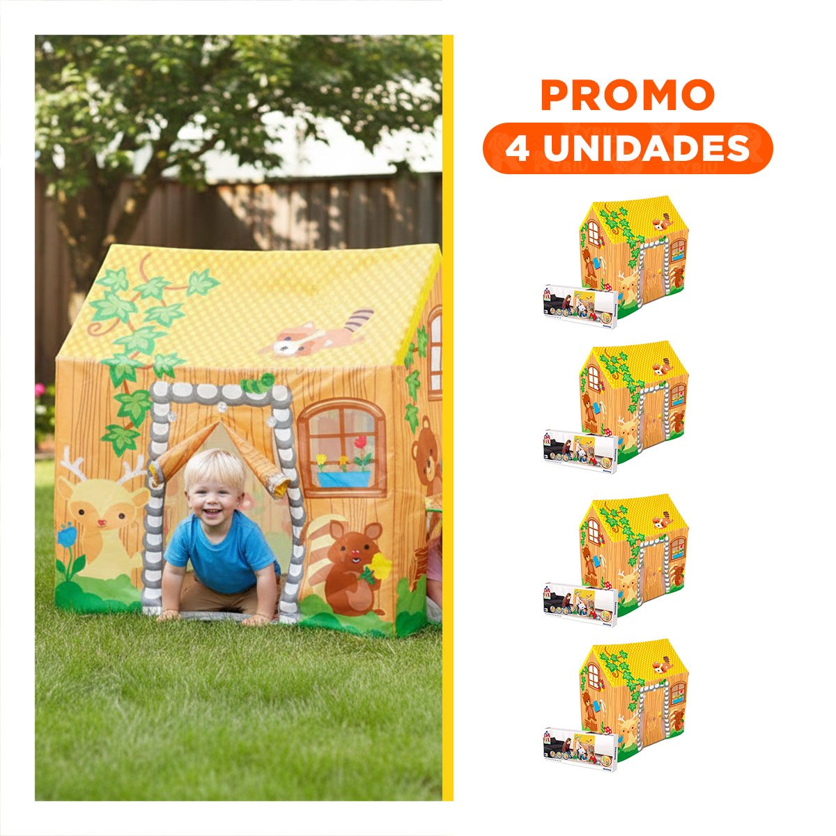 PACK4 CASA INFANTIL DE JUEGOS CON DIVERSION Y ACTIVIDADES 102 X 76 X 114CM Y+REGALO STICKER - 1