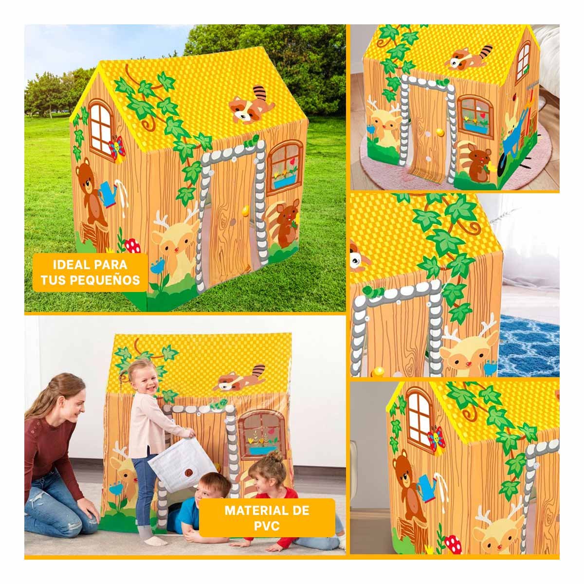 PACK4 CASA INFANTIL DE JUEGOS CON DIVERSION Y ACTIVIDADES 102 X 76 X 114CM Y+REGALO STICKER - 2