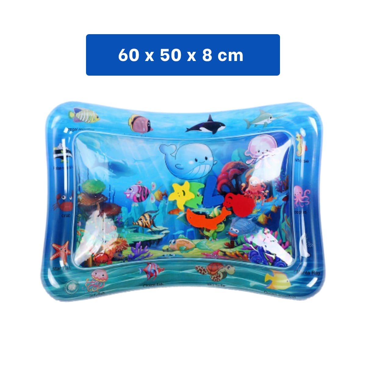 PACK12 CAMA INFLABLE AZUL PARA BEBES Y JUEGOS ACUATICOS CON COMODIDAD Y+PAPEL REGALO - 4