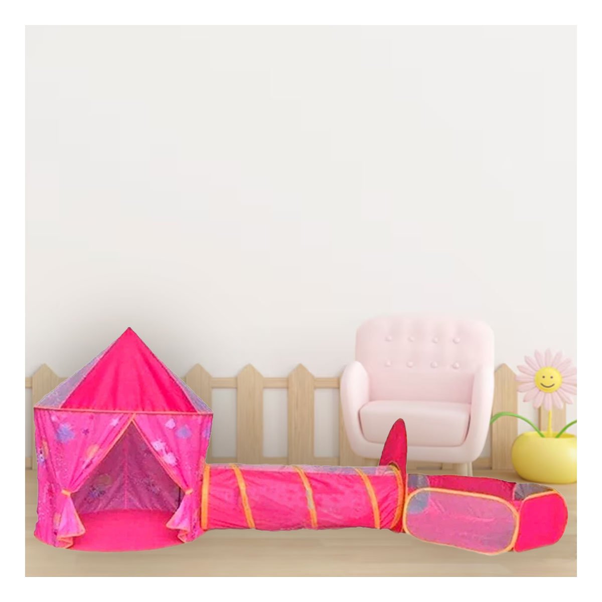 PACK2 REFUGIO PORTATIL 3 PIEZAS CON MONTAJE RAPIDO Y DIVERSION INFANTIL ROSADO Y+REGALO STICKER - 3
