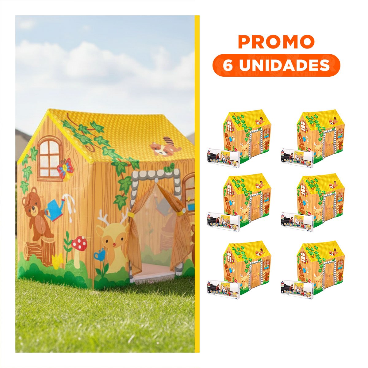 PACK6 HOGAR INFANTIL DE JUEGOS Y DIVERSION PARA NINOS 102 X 76 X 114CM - 1