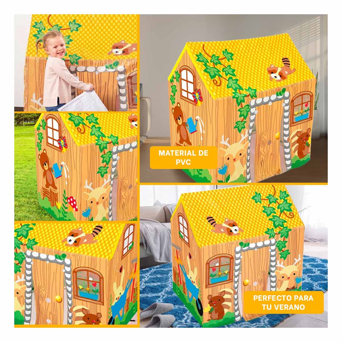 PACK2 CASA INFANTIL DE JUEGOS Y DIVERSION PARA NINOS 102 X 76 X 114CM Y+PAPEL REGALO - 3