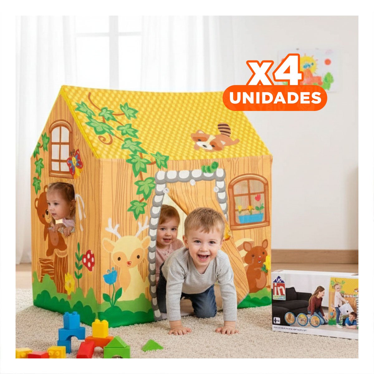 PACK4 CASA INFANTIL DE JUEGOS CON ACTIVIDADES Y DIVERSION 102 X 76 X 114CM - 1