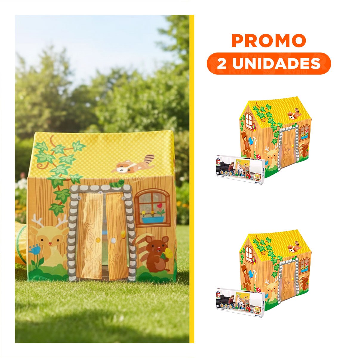PACK2 REFUGIO DE JUEGO INFANTIL CON ACTIVIDADES Y APRENDIZAJE 102 X 76 X 114CM - 1