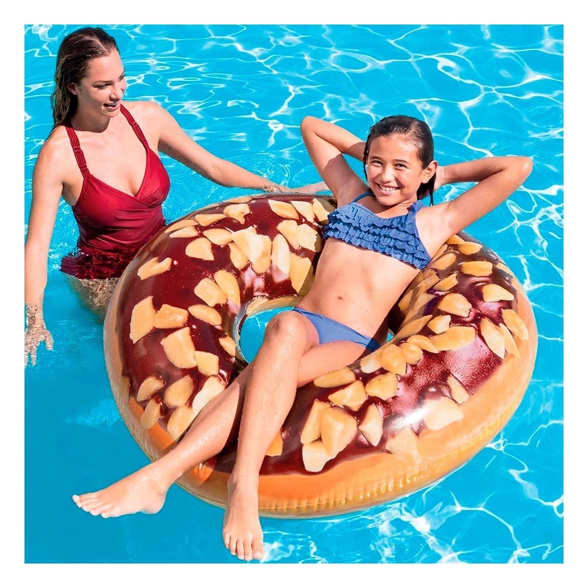 PACK12 FLOTADOR GRANDE DONAL CHOCOLATE 114 CM COMODO PARA JUEGOS EN AGUA Y+REGALO STICKER - 5