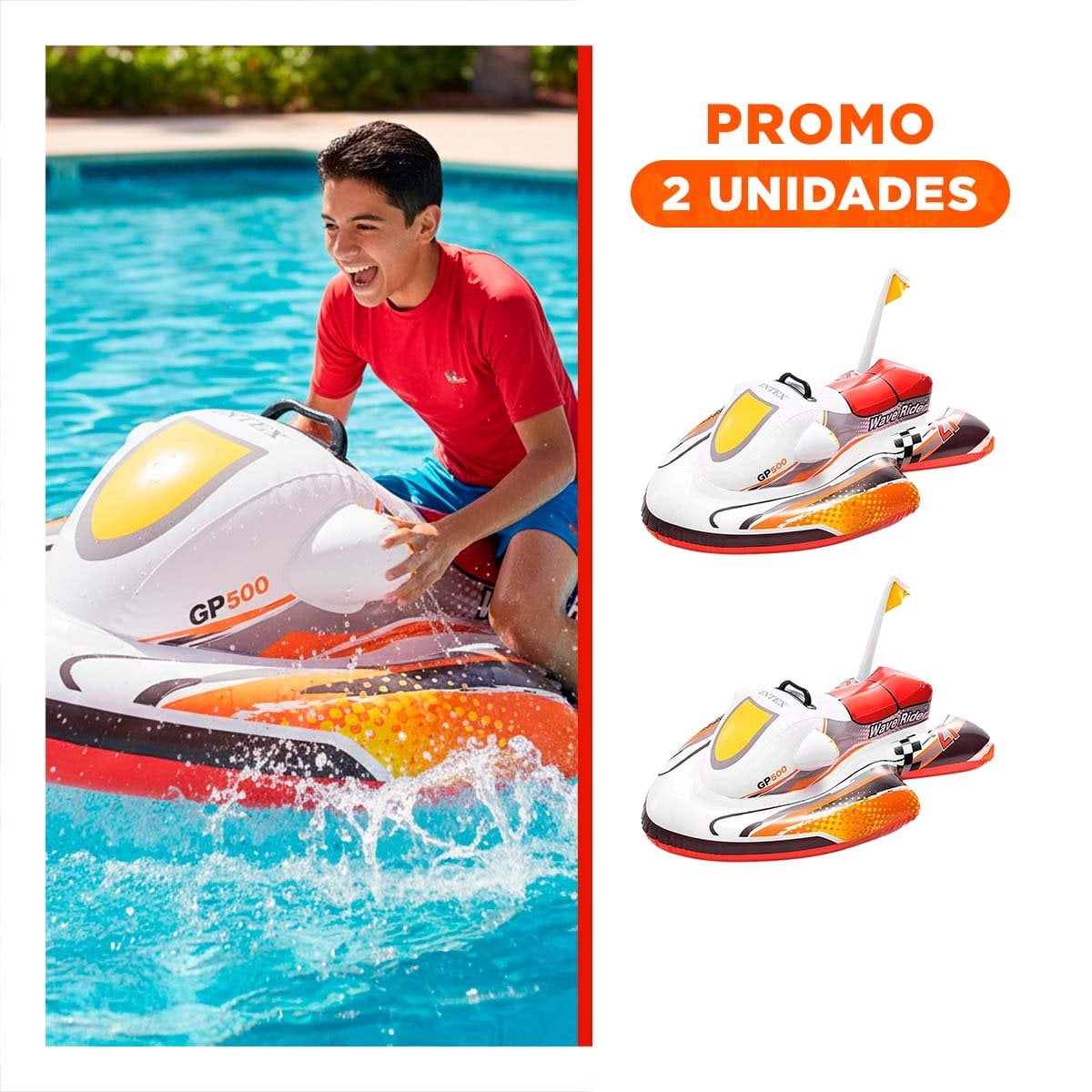PACK2 JUGUETE GRANDE MOTO 117 X 77 CM DIVERTIDO PARA AGUA - 1