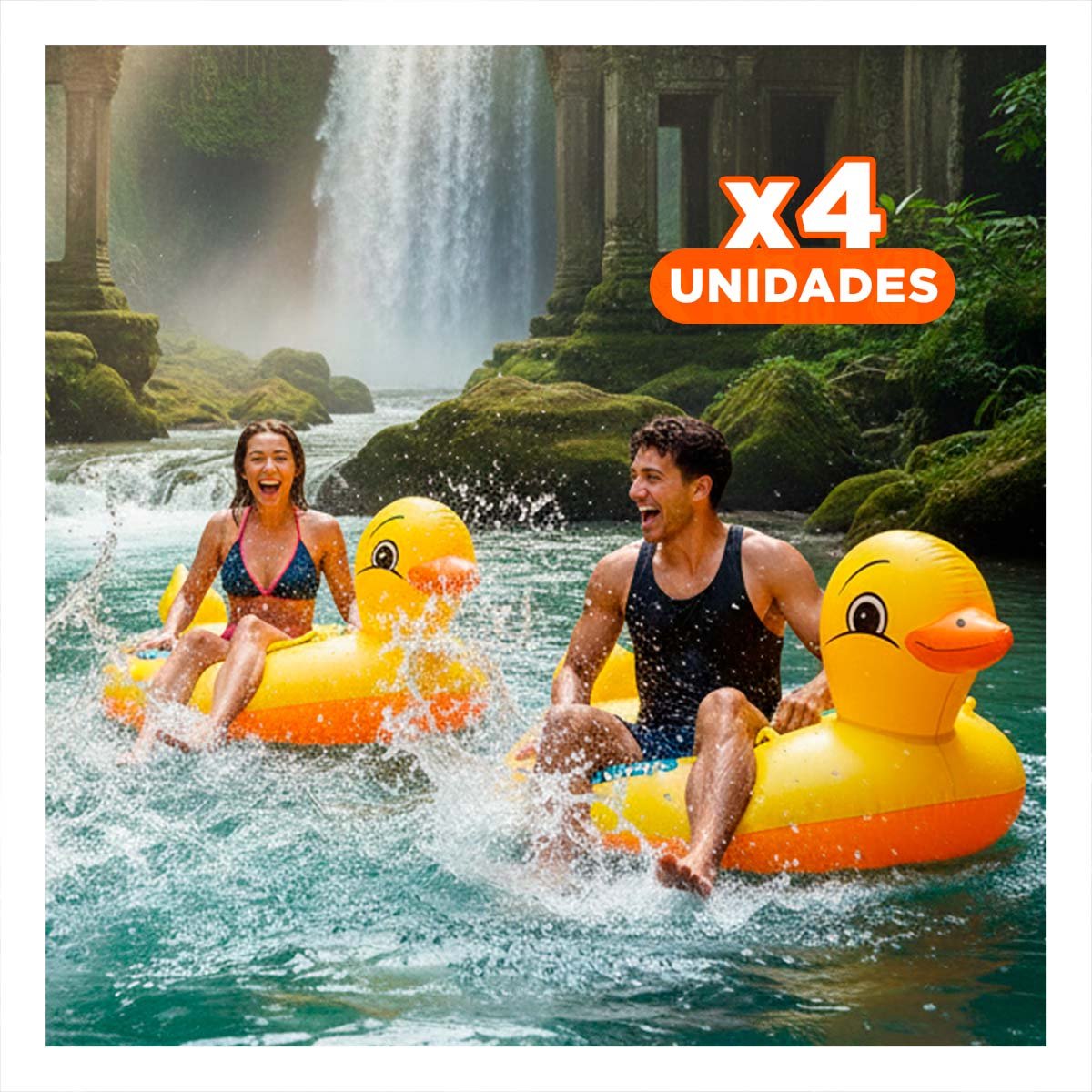 PACK4 COLCHONETA PATO 31 X 24 CM INFLABLE DIVERTIDA PARA PISCINA - 1