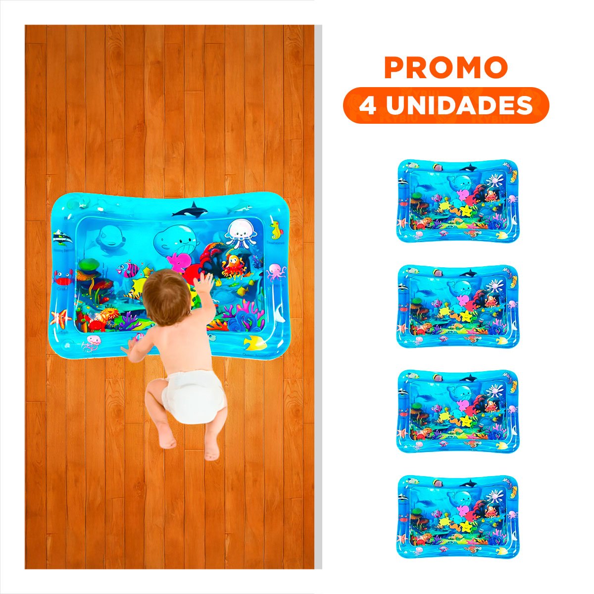 PACK4 PISCINA INFLABLE AZUL PARA BEBES Y SEGURIDAD EN PISCINA CON COMODIDAD Y+REGALO STICKER - 1