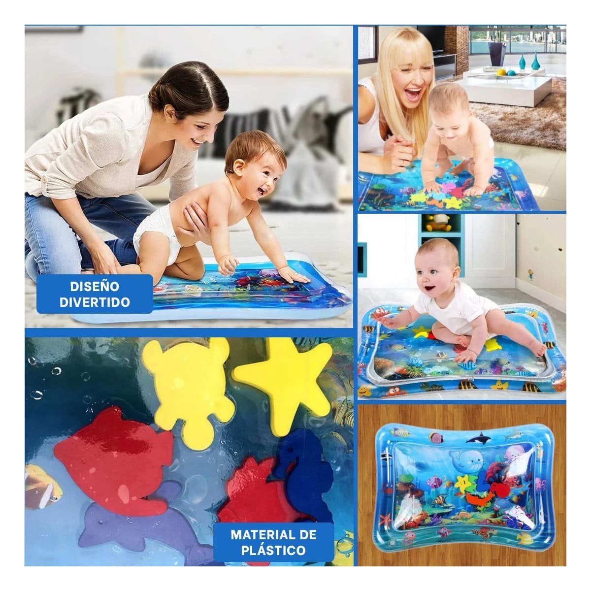 PACK4 PISCINA INFLABLE AZUL PARA BEBES Y SEGURIDAD EN PISCINA CON COMODIDAD Y+REGALO STICKER - 2