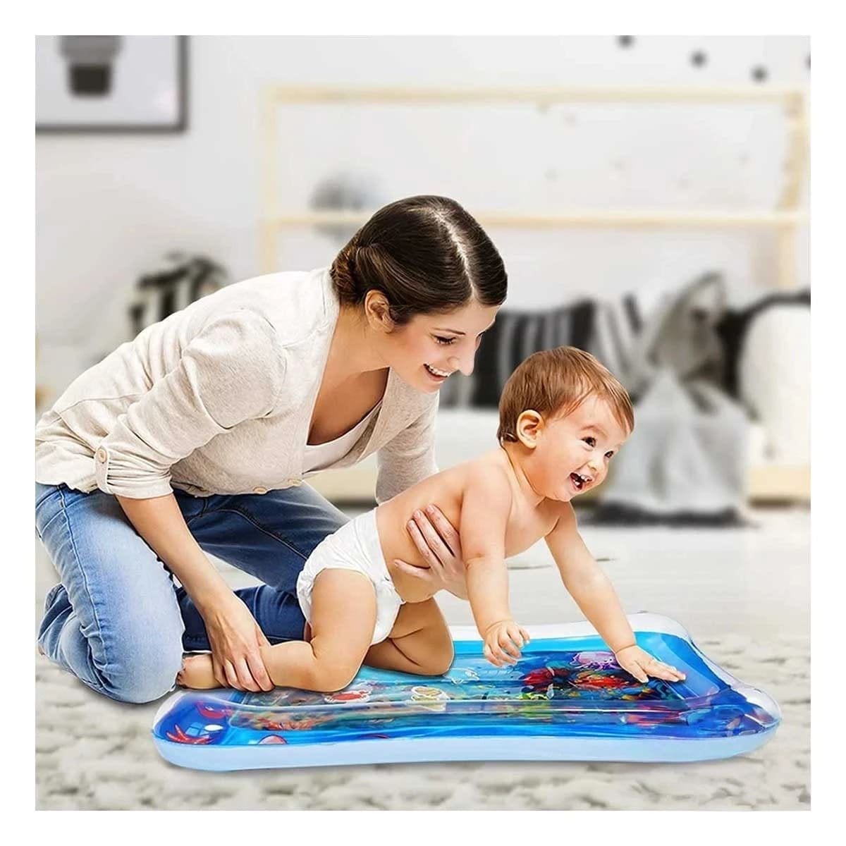 PACK12 CAMA INFLABLE AZUL PARA NIÑOS Y DIVERSION EN PISCINA CON SEGURIDAD - 5
