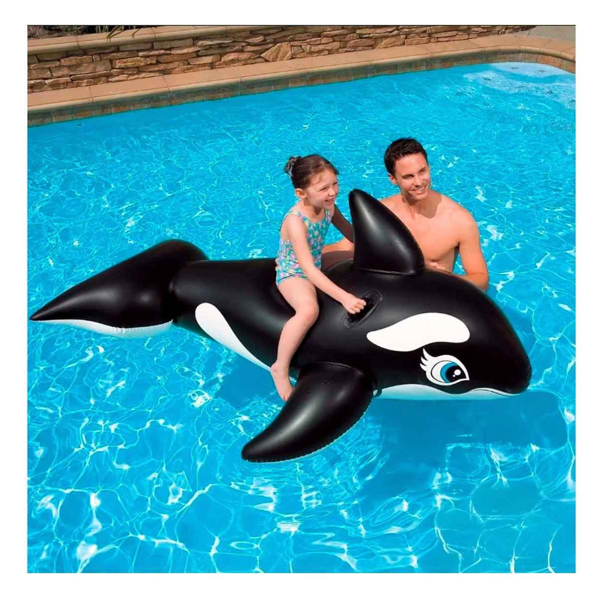 PACK2 JUGUETE ORCA 193 X 119 CM INFLABLE PARA PISCINA Y+PAPEL REGALO - 5
