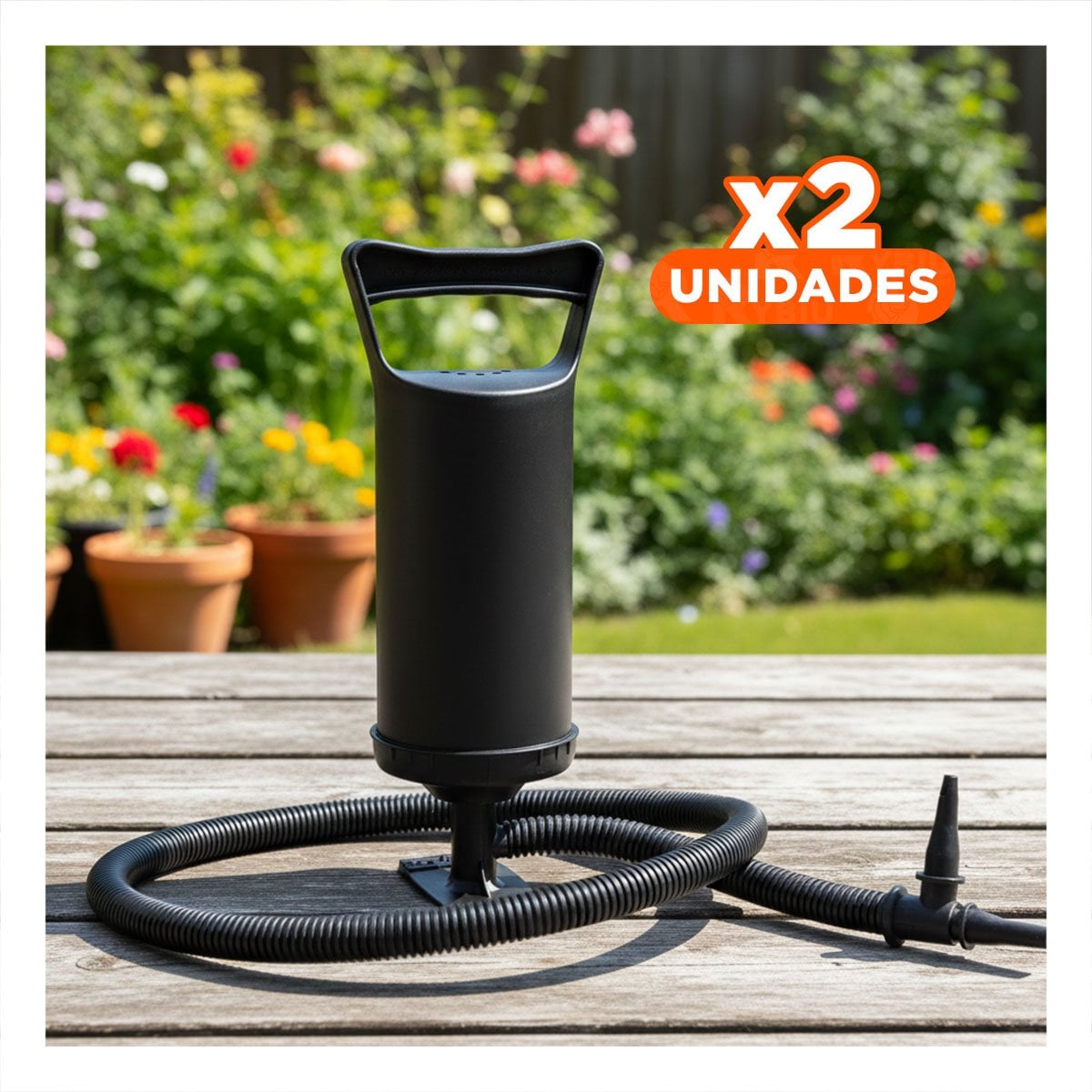 PACK2 COMPRESOR DE AIRE RESISTENTE 14 PULGADAS PARA PISCINA Y JUEGOS NEGRO Y+REGALO STICKER - 1