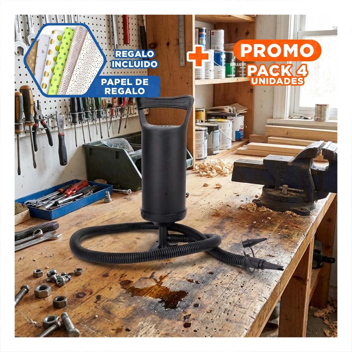 PACK4 AIREADOR PORTATIL DE AIRE 14 PULGADAS PARA GLOBOS Y CAMPING NEGRO Y+PAPEL REGALO - 1