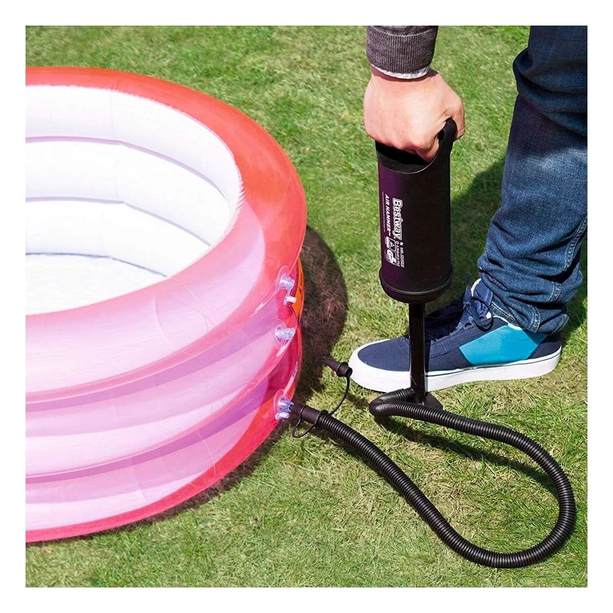 PACK2 BOMBA MANUAL RESISTENTE NEGRO 36 CM PARA GLOBOS Y EVENTOS Y+REGALO STICKER - 3