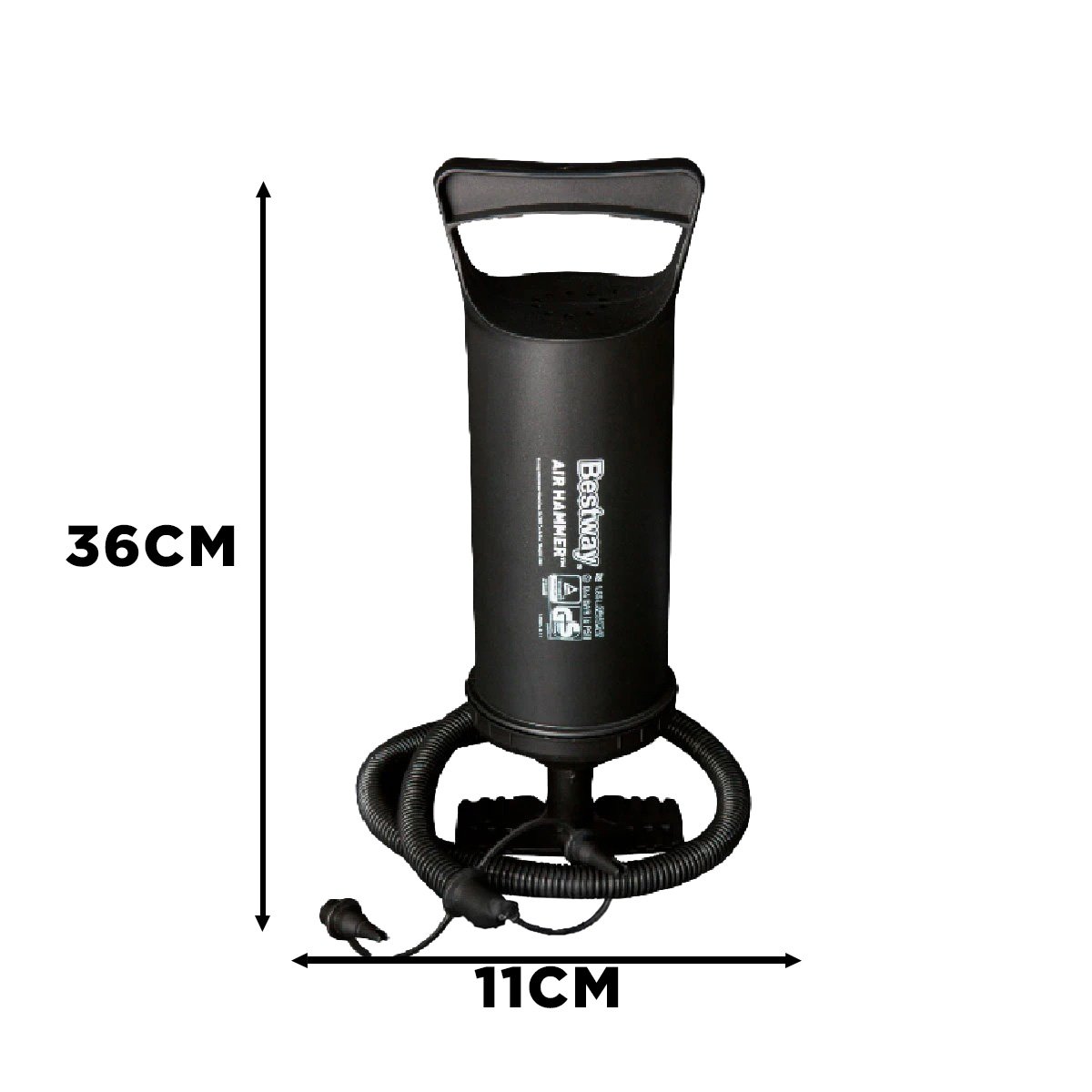 PACK6 COMPRESOR DE AIRE DE MANO ERGONOMICA NEGRO 36 CM PARA GLOBOS Y+REGALO STICKER - 4