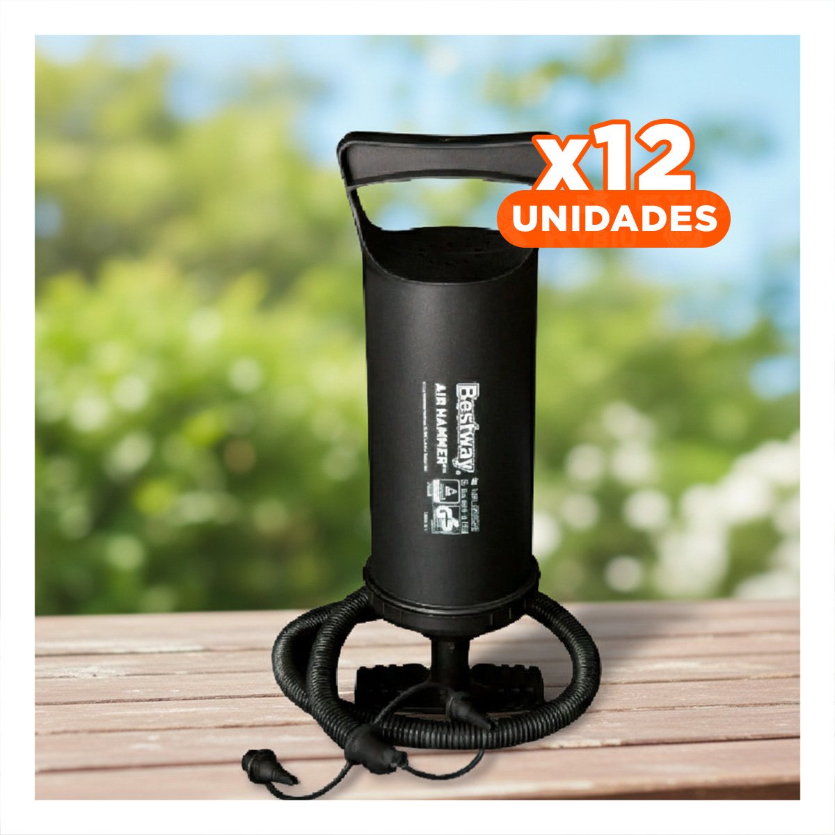 PACK12 COMPRESOR DE AIRE DE MANO LIGERA NEGRO 36 CM PARA GLOBOS Y FIESTAS - 1