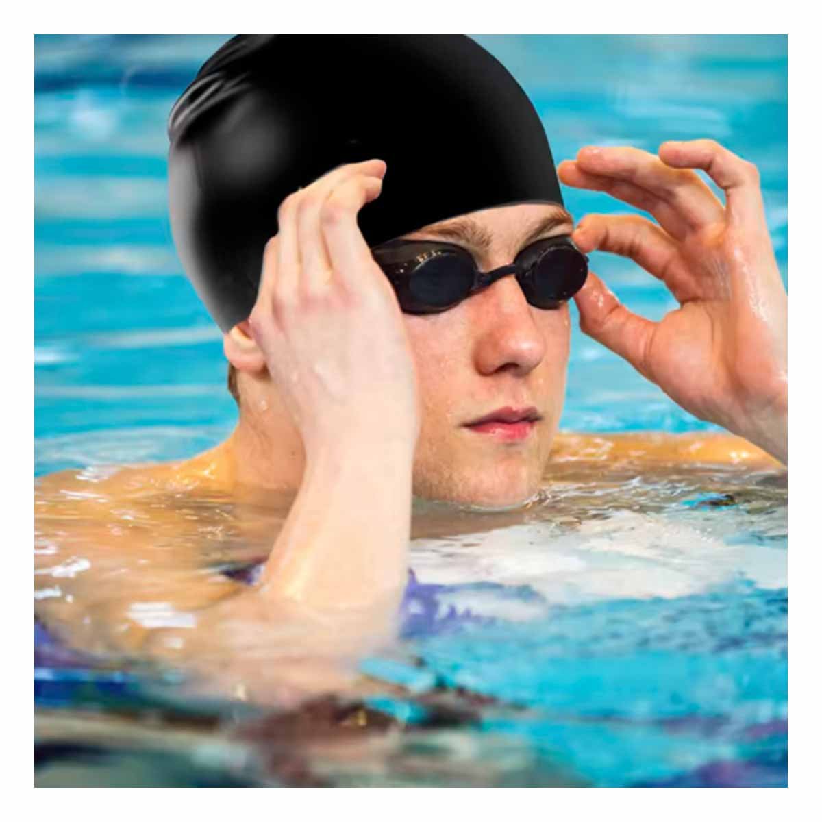 PACK6 CASCO DE NATACION NEGRO PARA COMPETENCIA Y ENTRENAMIENTO SEGURO Y+PAPEL REGALO - 2