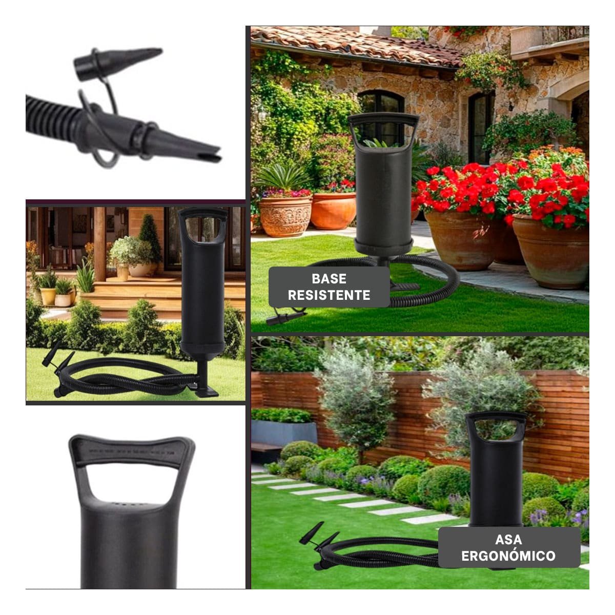 PACK4 AIREADOR MANUAL FUNCIONAL 14 PULGADAS PARA COLCHONES INFLABLES NEGRO Y+REGALO STICKER - 2