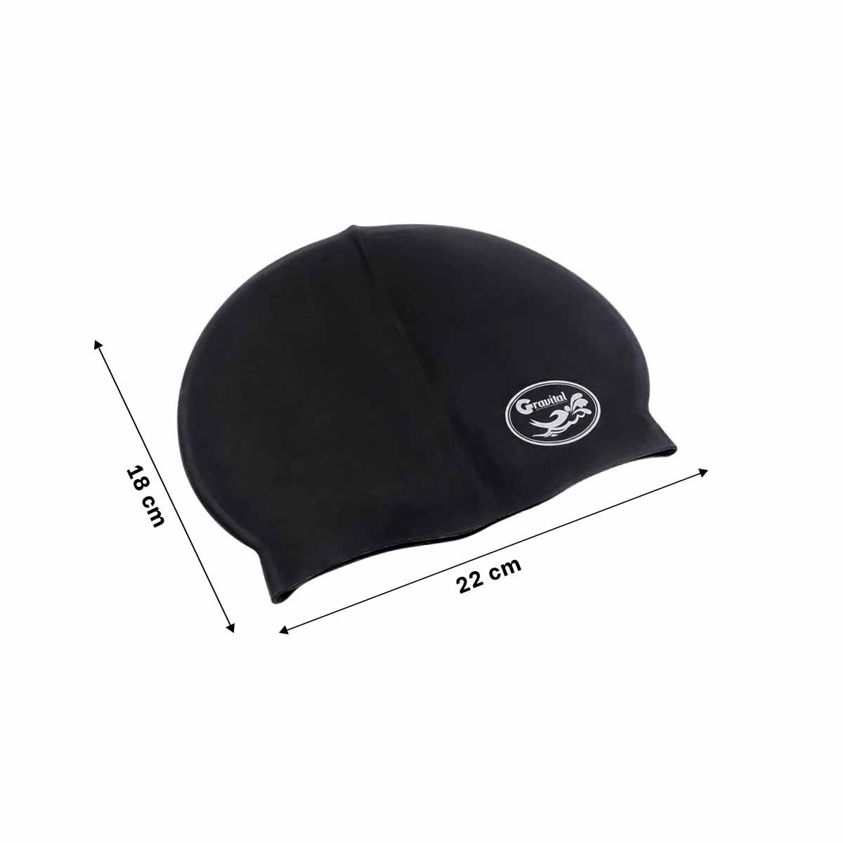 PACK4 CASCO DE NATACION NEGRO PARA CABELLO PROTEGIDO Y NADAR SEGURO Y+REGALO STICKER - 4