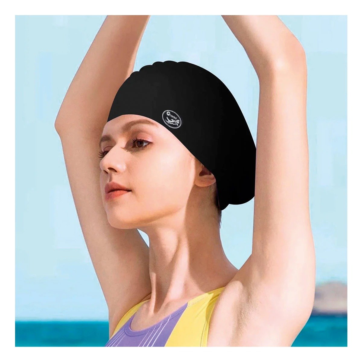PACK6 CASCO DE NATACION NEGRO PARA ACTIVIDAD Y PISCINA GARANTIZADA - 2