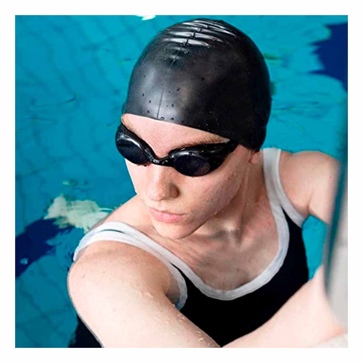 PACK6 CASCO DE NATACION NEGRO PARA ACTIVIDAD Y PISCINA GARANTIZADA - 5