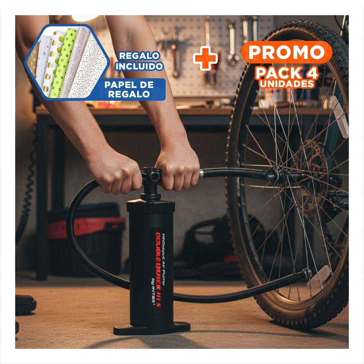 PACK4 AIREADOR RESISTENTE 15 PULGADAS CON AGUJA PARA INFLABLES Y CAMPING NEGRO Y+PAPEL REGALO - 1
