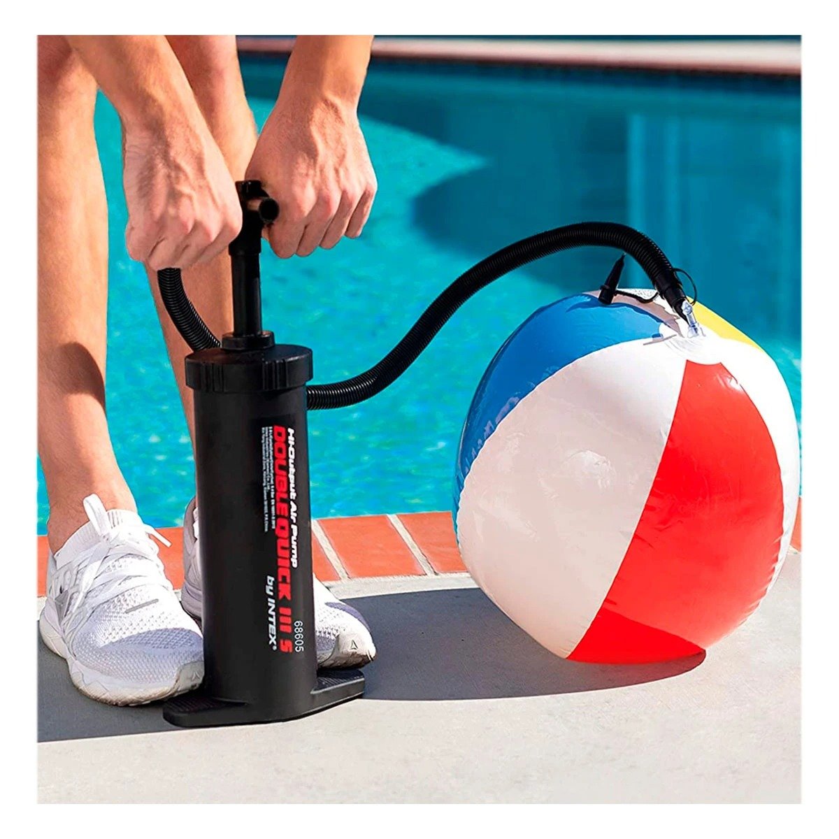 PACK2 AIREADOR MANUAL 15 PULGADAS CON AGUJA PARA JUEGOS Y PISCINA NEGRO Y+PAPEL REGALO - 2