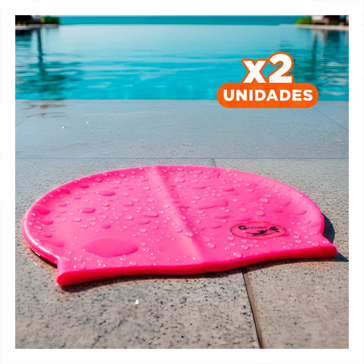 PACK2 GORRO DE NATACION ROSADO PARA NADAR Y ACTIVIDAD ACUATICA DIVERTIDA Y+REGALO STICKER - 1