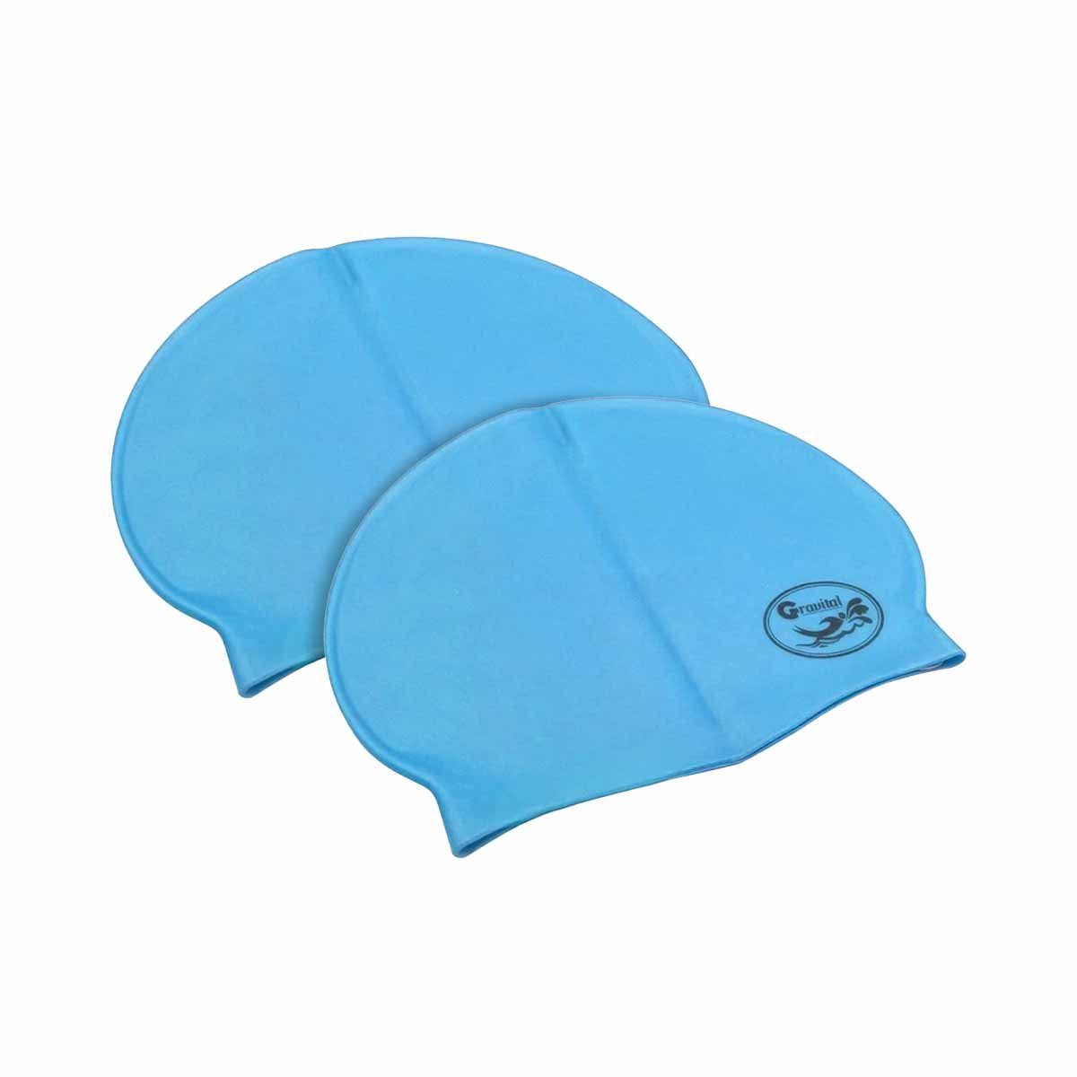 PACK6 CAPUCHA DE NATACION CELESTE PARA ENTRENAMIENTO Y CABELLO PROTEGIDO Y+REGALO STICKER - 2