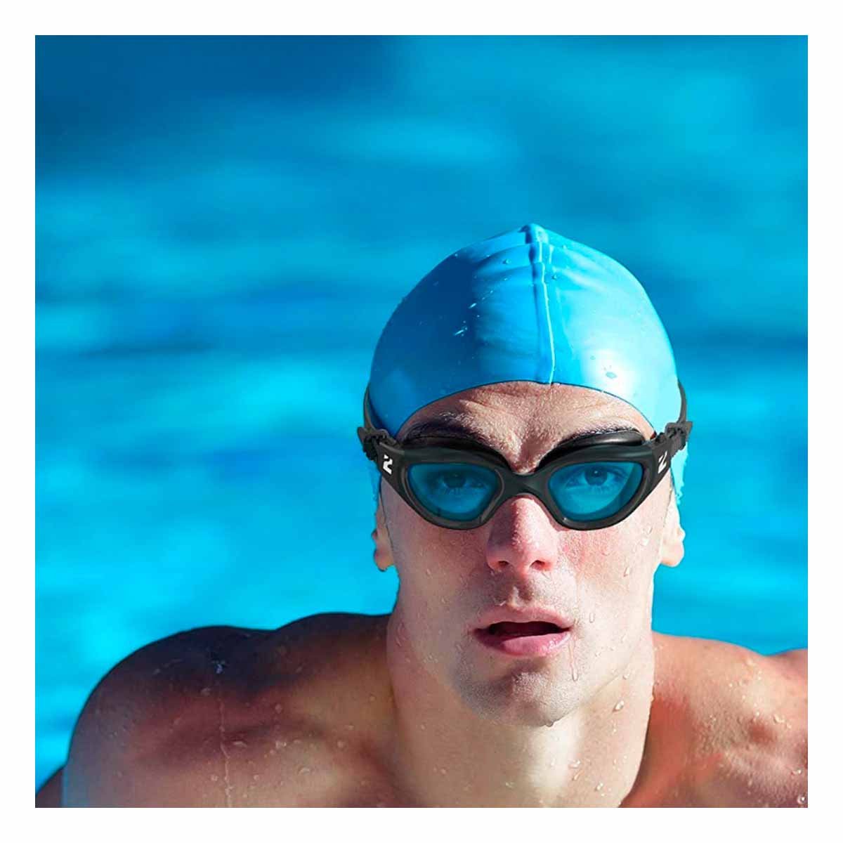 PACK12 GORRO DE NATACION CELESTE PARA PISCINA Y CABELLO SECO Y+REGALO STICKER - 3