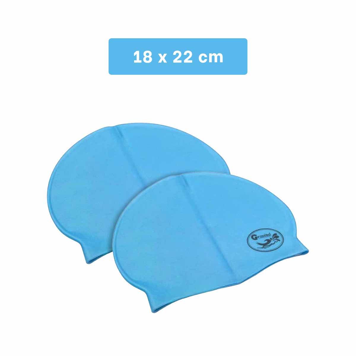 PACK12 GORRO DE NATACION CELESTE PARA PISCINA Y CABELLO SECO Y+REGALO STICKER - 4