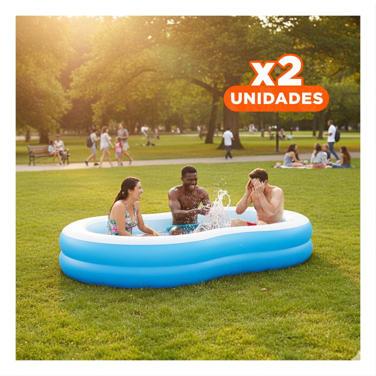 PACK2 PILETA PARA FAMILIA INFLABLE DE HOGAR Y JARDIN CON SUPERFICIE AMPLIA Y+REGALO STICKER - 1