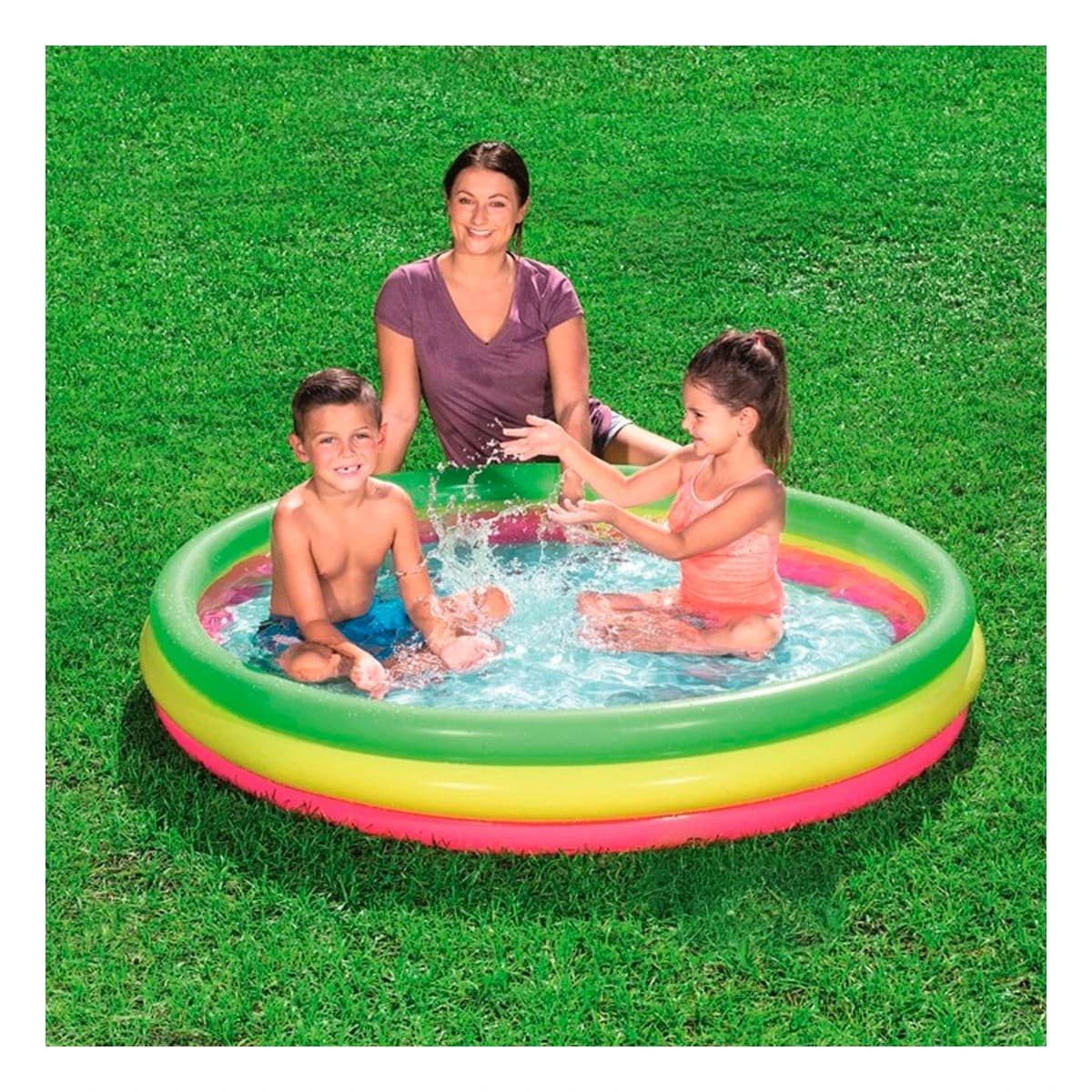 PACK2 ESPACIO ACUATICO FAMILIAR ARCOIRIS 1.52 X 30 CM PARA DIVERSION EN FAMILIA Y+PAPEL REGALO - 5