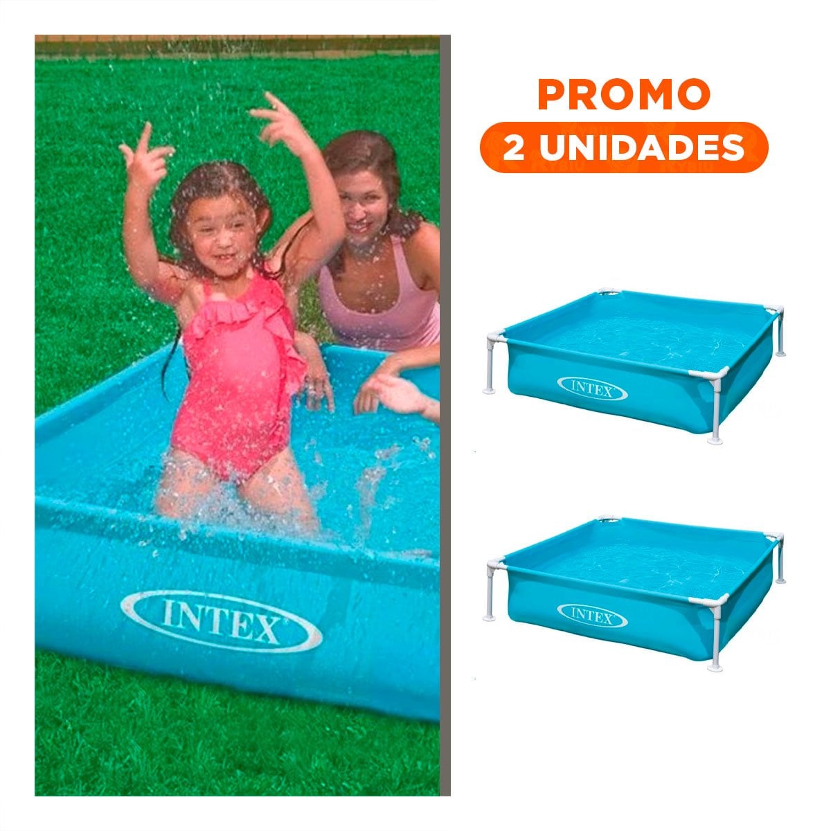PACK2 AREA DE AGUA DESMONTABLE INFANTIL 1,22 X 1,22 X 30 CM PARA JUEGOS EN CASA - 1