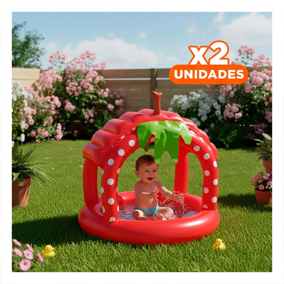 PACK2 ESTANQUE DECORATIVO FRESITA PARA JARDIN Y HOGAR CON TOQUE VERANO Y+REGALO STICKER - 1
