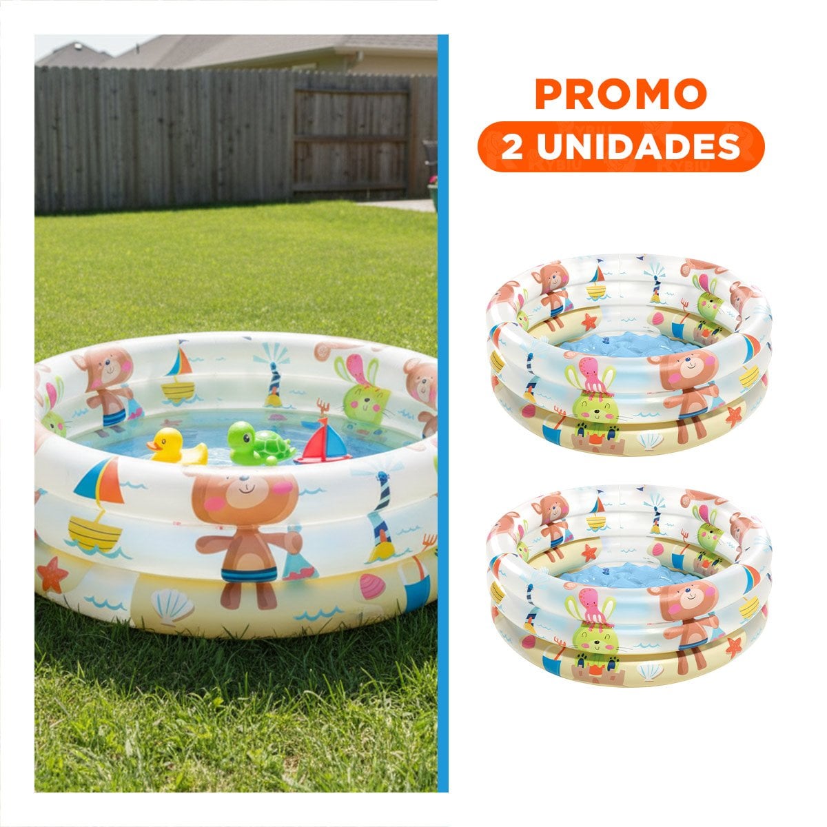 PACK2 ZONA DE VERANO INFLABLE CON DISENO DE OSITOS - 1