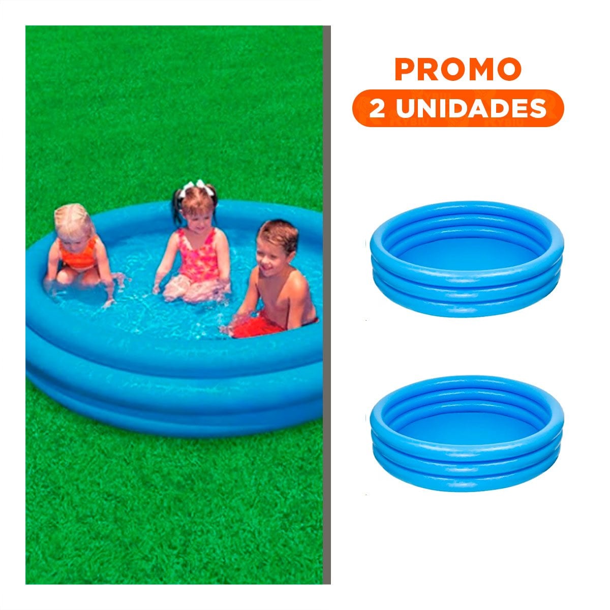 PACK2 ESTANQUE AZUL CRISTAL 147 X 33 CM PARA PATIO HOGAR Y MOMENTOS DE DIVERSION - 1