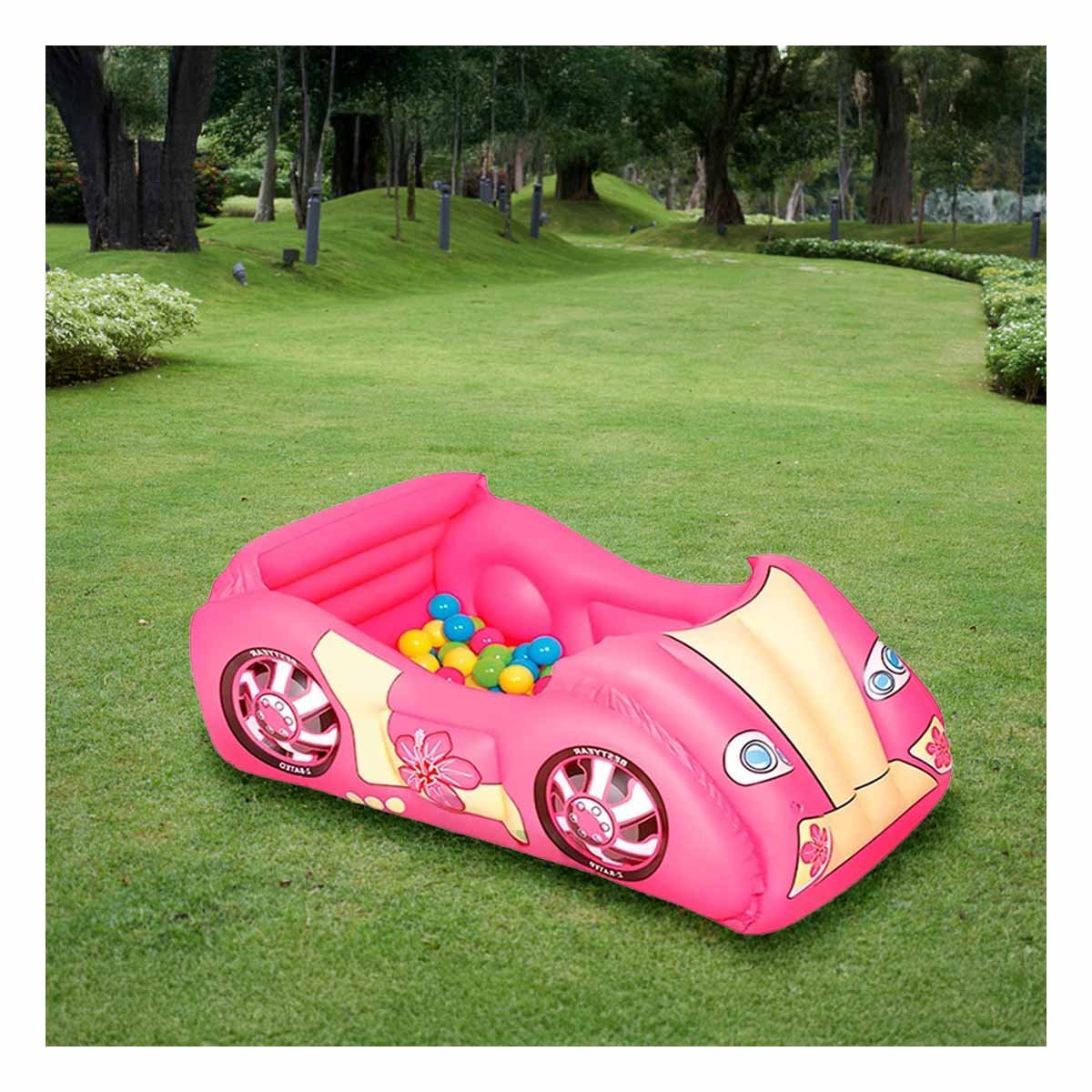 PACK2 PILETA DE BOLAS 119X79X51 CM HINCHABLE INFANTIL COCHE DE CARRERA CASA Y+PAPEL REGALO - 5