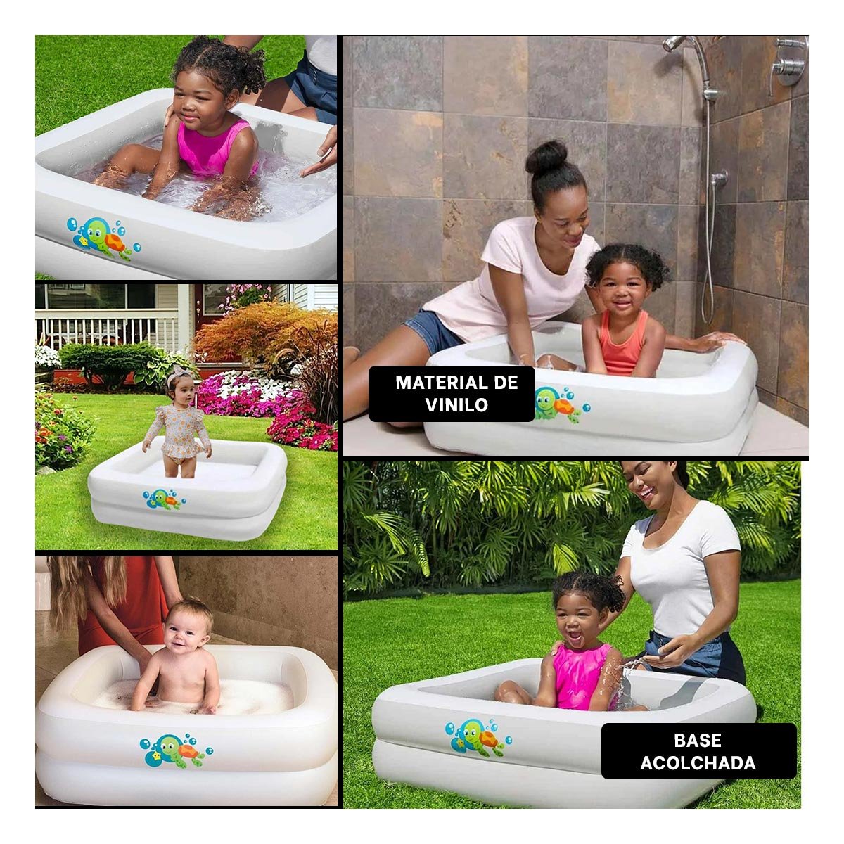 PACK4 ZONA DE AGUA 86X86X25 CM PRACTICA PARA DIVERSION REFRESCANTE EN VERANO Y+REGALO STICKER - 2