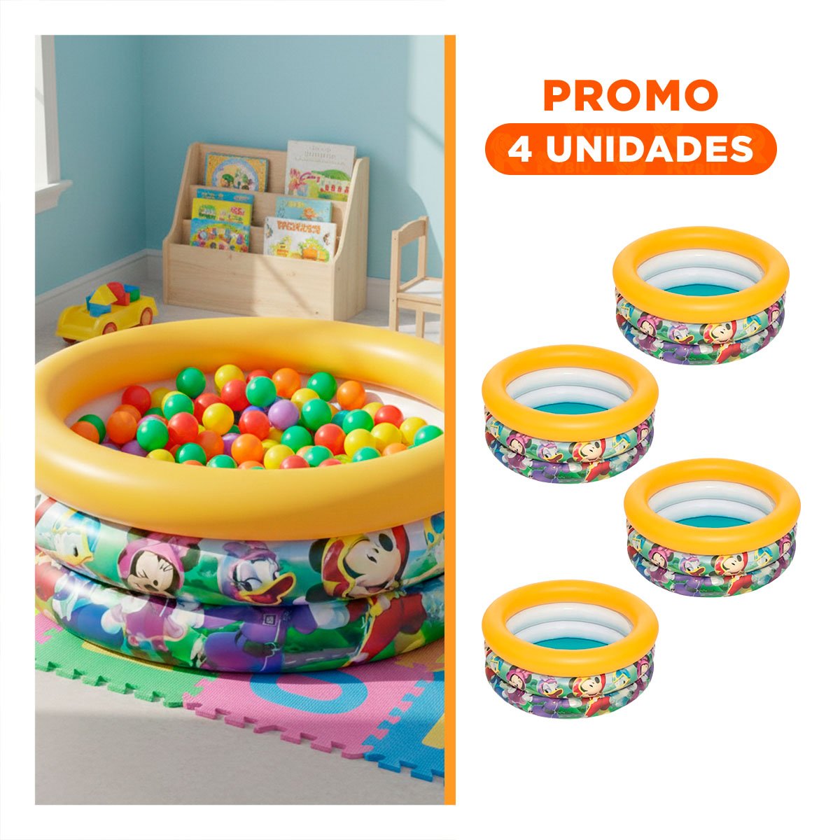 PACK4 BAÑERA PARA INFANTE ACUARIO BABY PARA USO DOMESTICO Y+REGALO STICKER - 1
