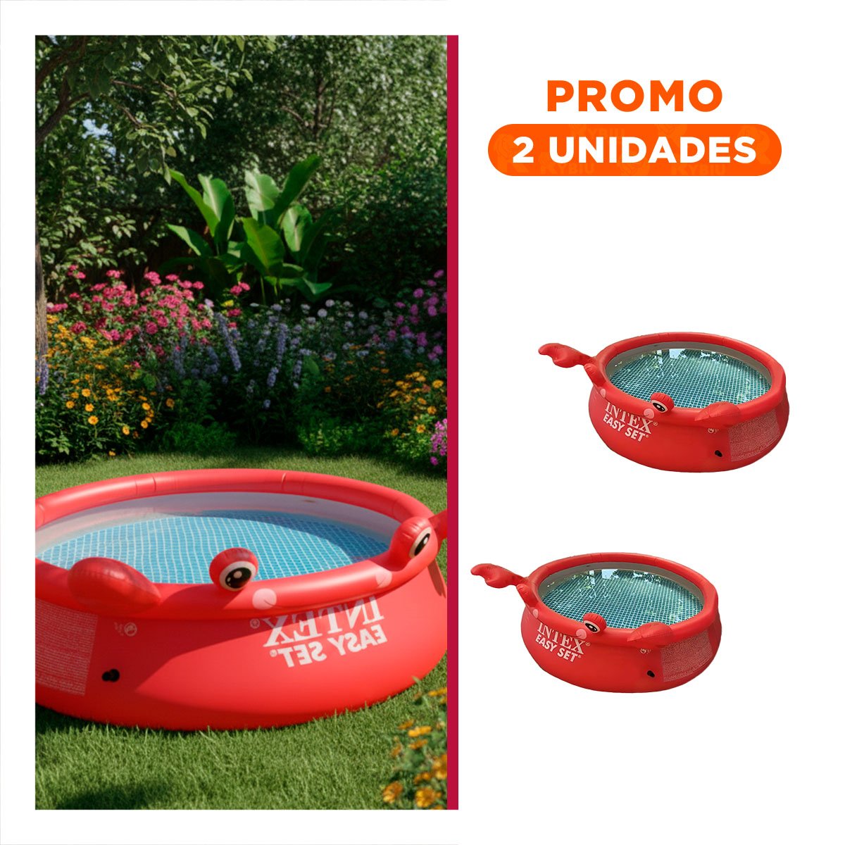 PACK2 PILETA CANGREJO OLLITA 1 83 X 51 CM COMODA PARA USO EXTERIOR - 1