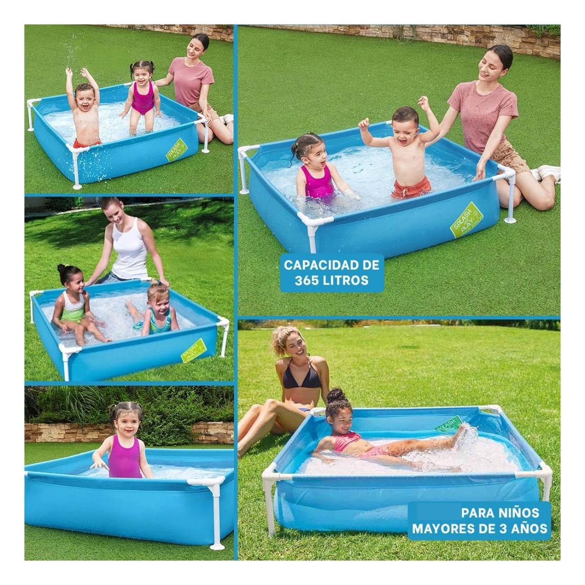 PACK2 CHAPOTEADERO DESMONTABLE PARA NINOS 1,22 X 1,22 X 30 CM PARA VERANO Y+PAPEL REGALO - 3