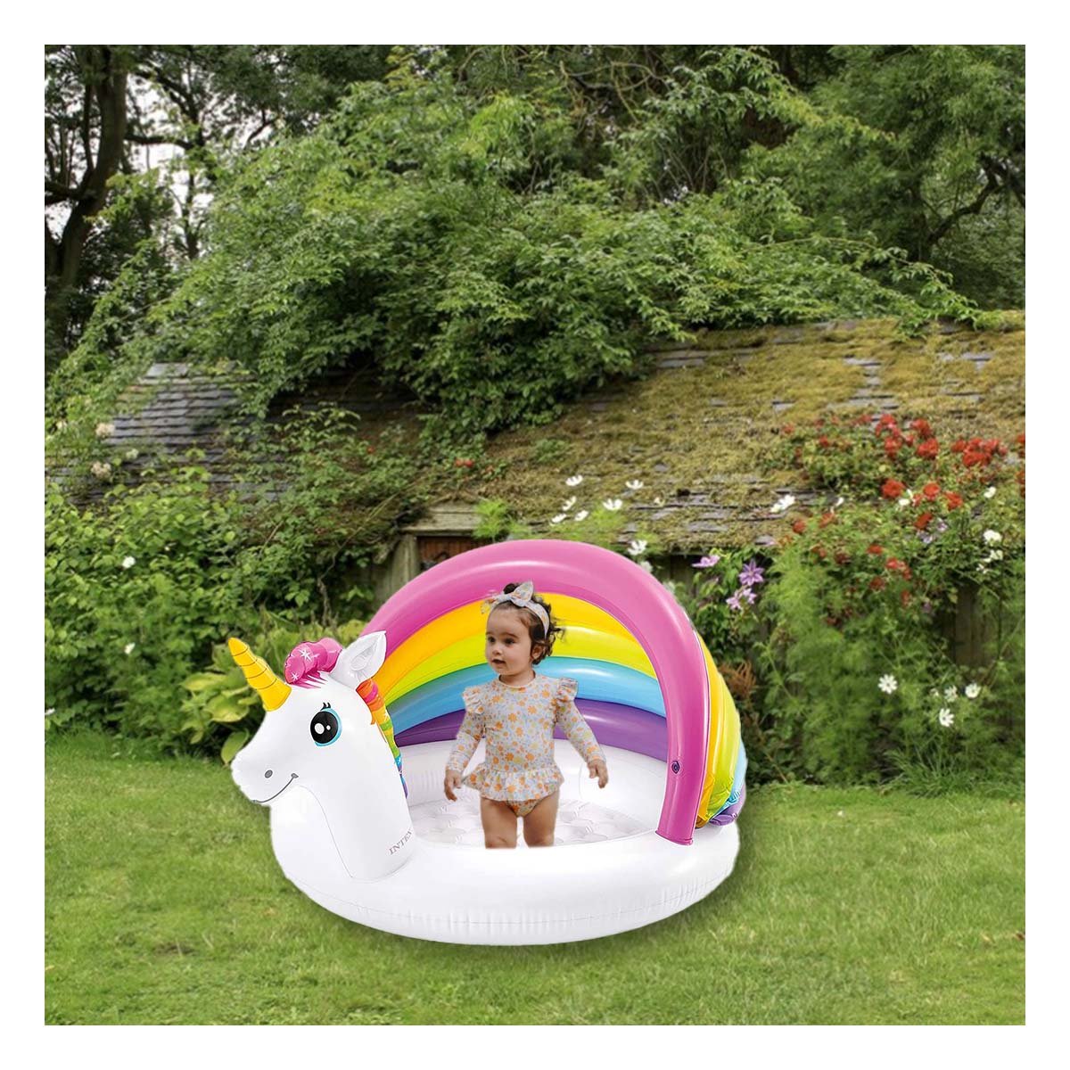 PACK2 ZONA DE AGUA BEBE UNICORNIO 1,27 X 1,02 X 69 CM INFLABLE PARA USO DIARIO Y+PAPEL REGALO - 5