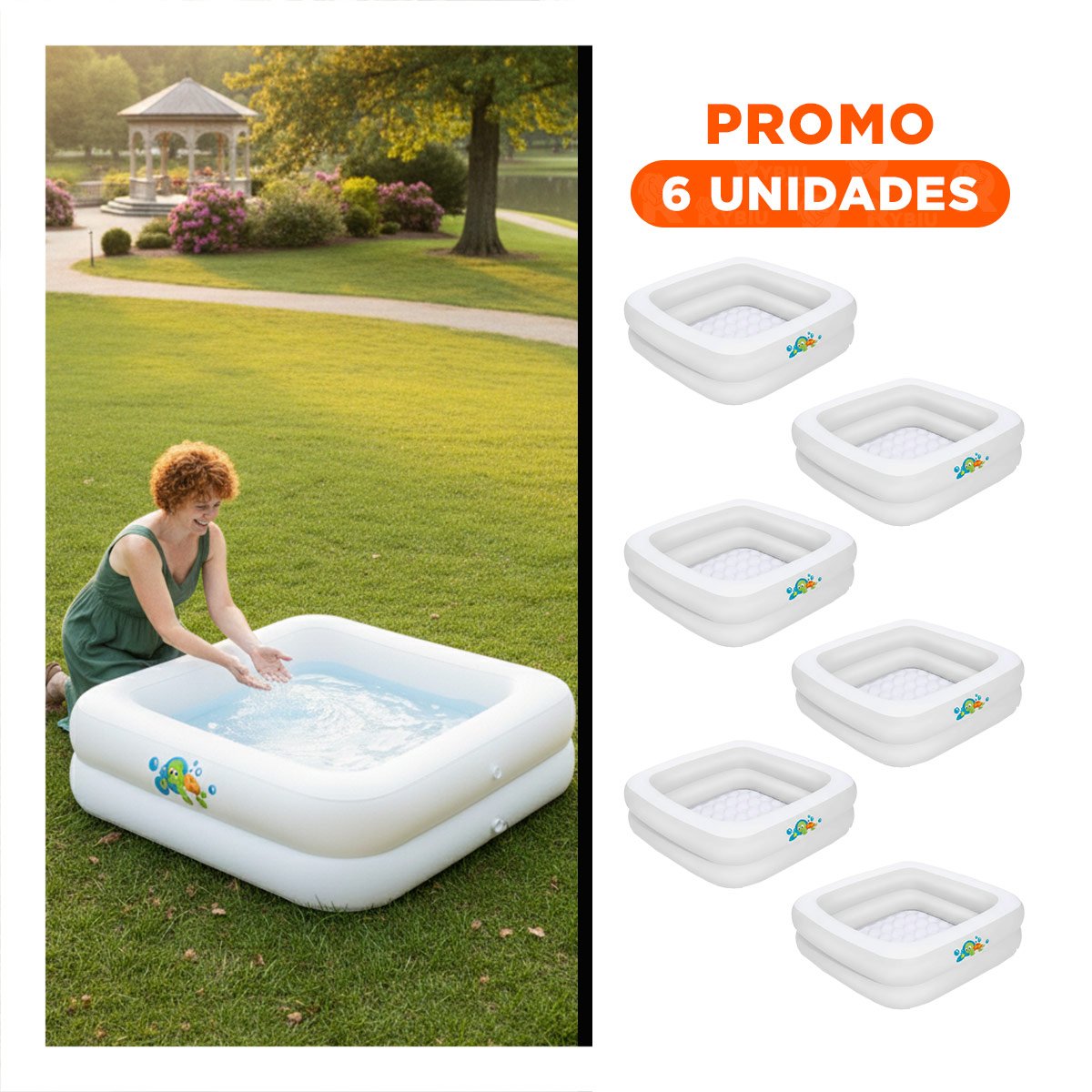 PACK6 AREA RECREATIVA DE AGUA 86X86X25 CM LIGERA PARA PATIO O JARDIN - 1