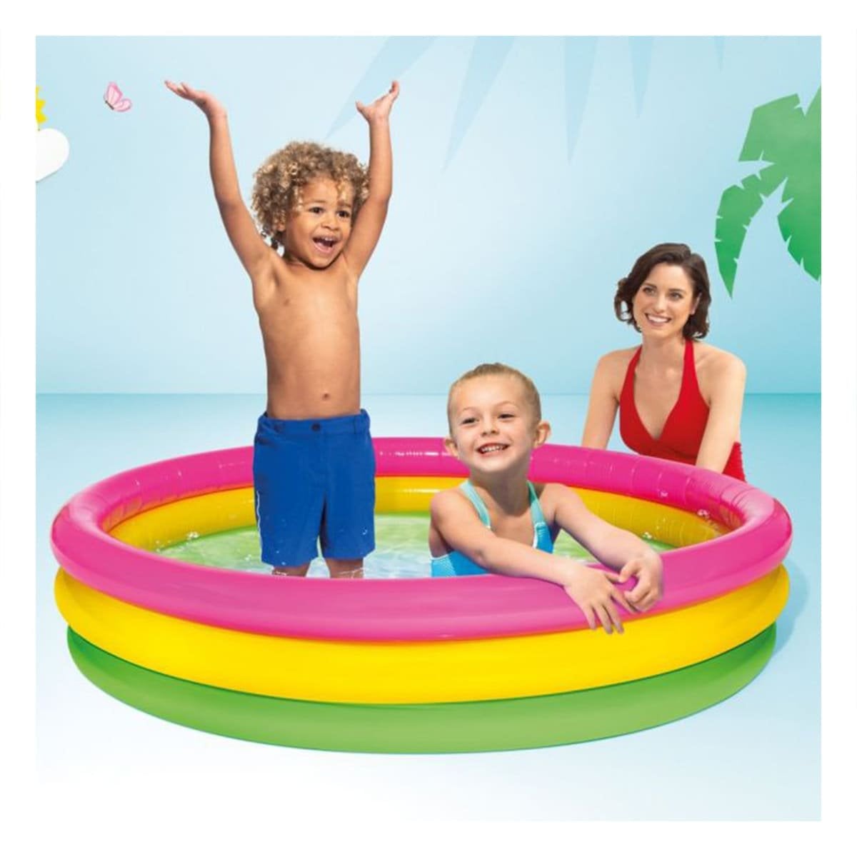 PACK4 ESPACIO ACUATICO ARCOIRIS INFLABLE INFANTIL 147 X 33 CM PARA VERANO - 3